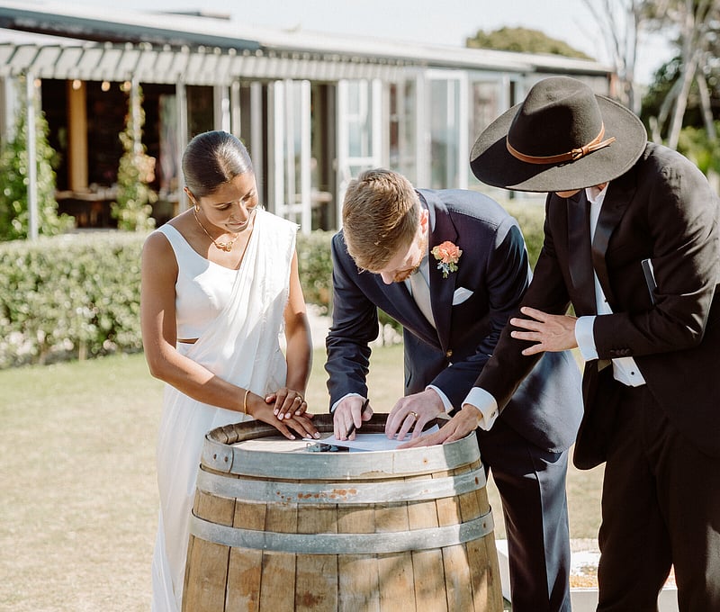 Waiheke wedding at Batch Winery