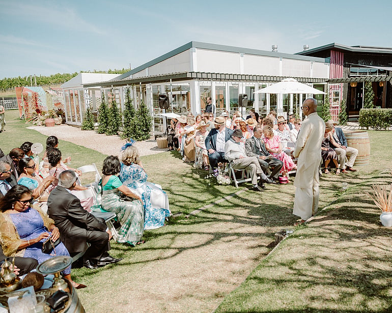 Wedding florals at vineyard wedding Waiheke Island
