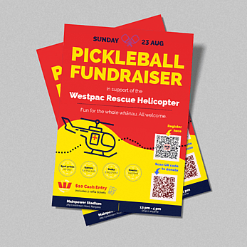 Pickleball Fundraiser Flyer for Westpac Rescue Helicopters