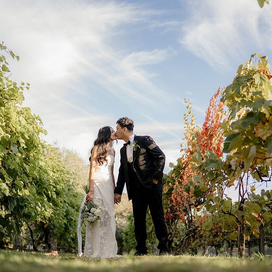 Couple in the Vines in Autumn