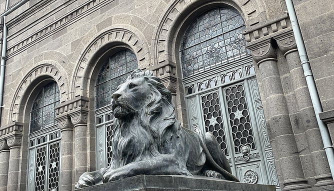 The Lion of Judah outside an Ethiopian Orthodox church. ~35% of Ethiopians belong to this denomination, which dates back to 330AD.