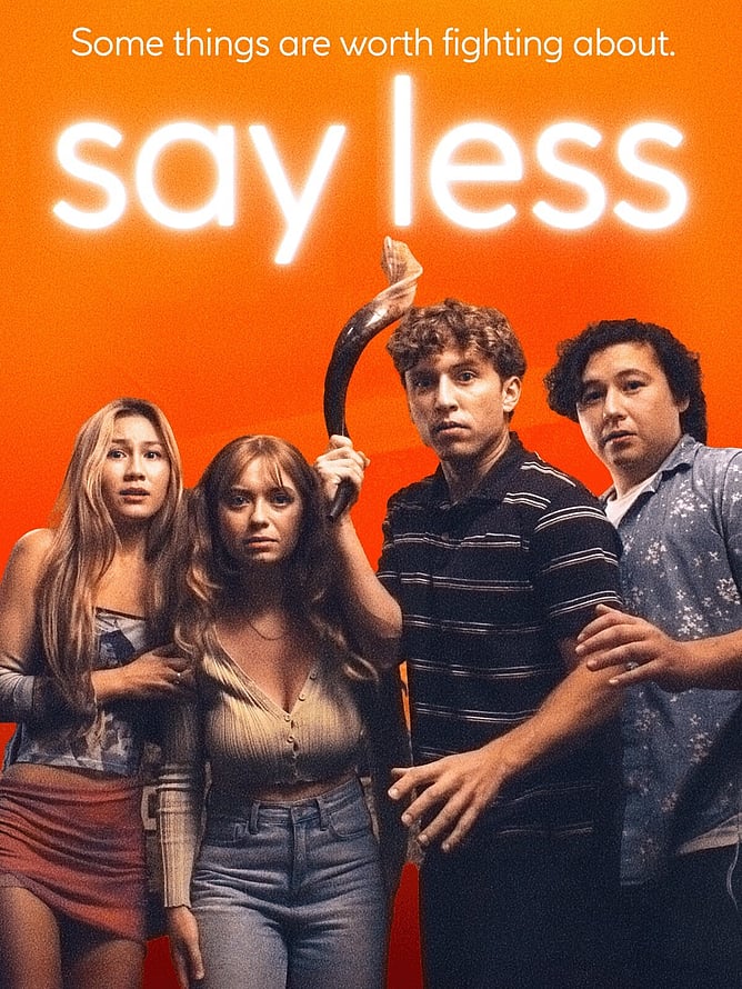 Poster for 'SAY LESS', a 2026 dark comedy drama from writer-director Michael Kellman, released on UK digital by Miracle Media.