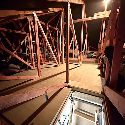 After photo of attic plywood flooring