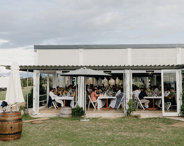 Wedding florals at Batch Winery, Waiheke Island