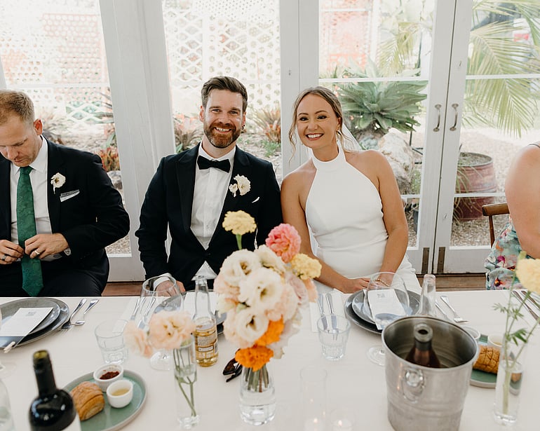 Wedding florals at vineyard wedding Waiheke Island