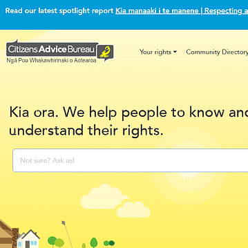 Citizens Advice Bureau website screenshot