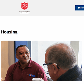 The Salvation Army Website Screenshot