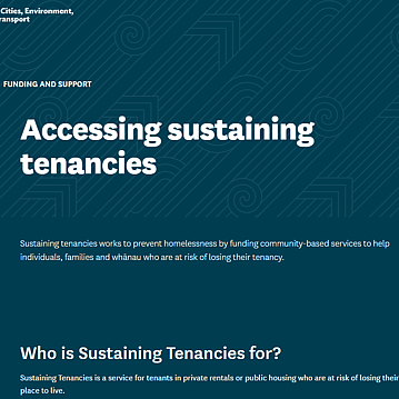 Sustaining Tenancies Website Screenshot