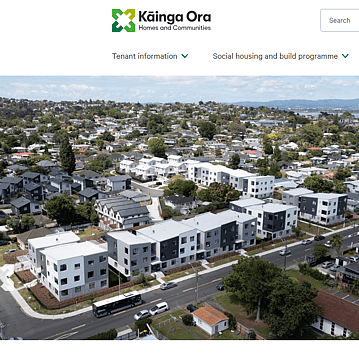 Kāinga Ora Website Screenshot