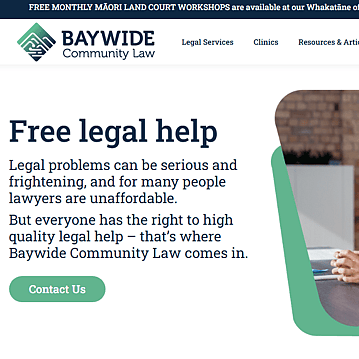 Baywide Community Law Website Screenshot