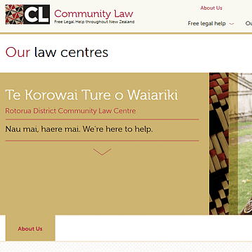 Rotorua District Community Law Website Screenshot