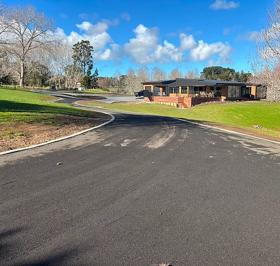 Driveway laid with Vernon Developments recycled asphalt