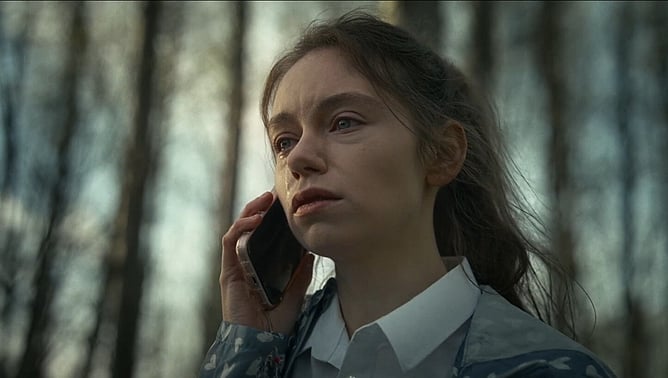 Georgia Conlan as Ava Blakemore in a scene from Aaran McKenzie's British psychological horror 'AFTERGLOW'.