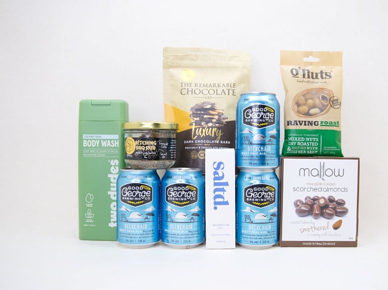 Curated gift boxes for him NZ with premium treats, relaxation gifts and thoughtful surprises