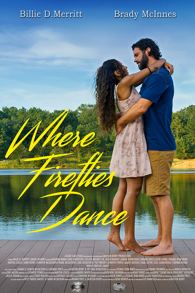 Poster for 'WHERE FIREFLIES DANCE', Grayson Berry’s 2026 romantic dramedy released by Freestyle Digital Media.
