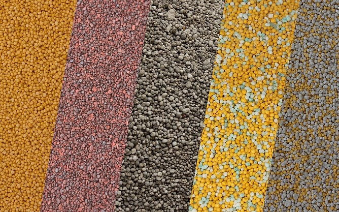 A collage of some of Fertco's products: NSmart, Protamin N13, SeaPhos, N-durance and 44 Magnum