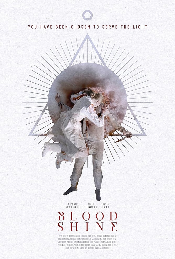 Poster for 'BLOOD SHINE', a 2026 Dark Sky Films horror thriller from directors Emily Bennett and Justin Brooks.