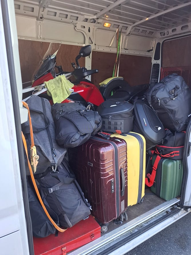 The support van was fully loaded