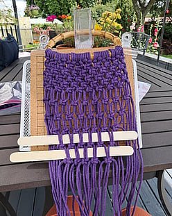 Macram&eacute; bag by Bennett's Pottery & Craft