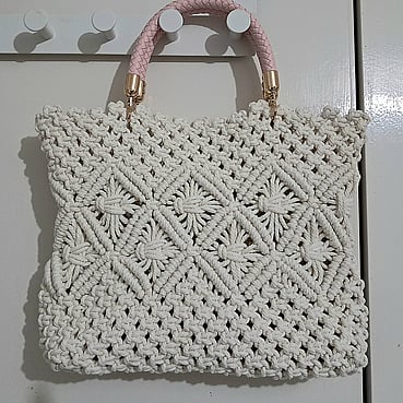 Macram&eacute; bag by Bennett's Pottery & Craft