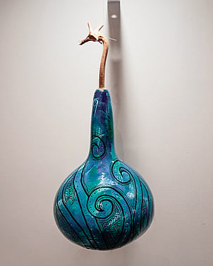 Māori-inspired Hue lamp by Ahohue in Rotorua