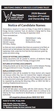 Notice of candidate names
