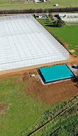 500m3 Water tank next to glass house