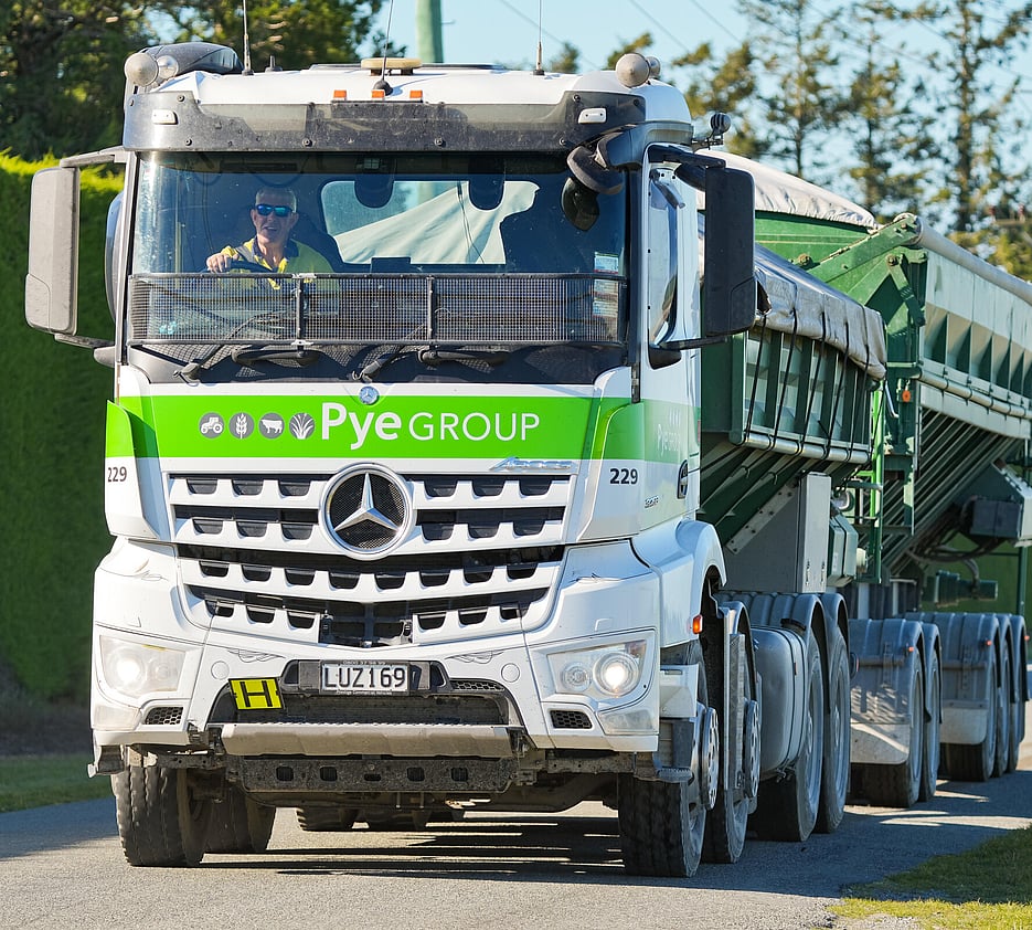 A Pye Group truck and trailer on a Canterbury Road