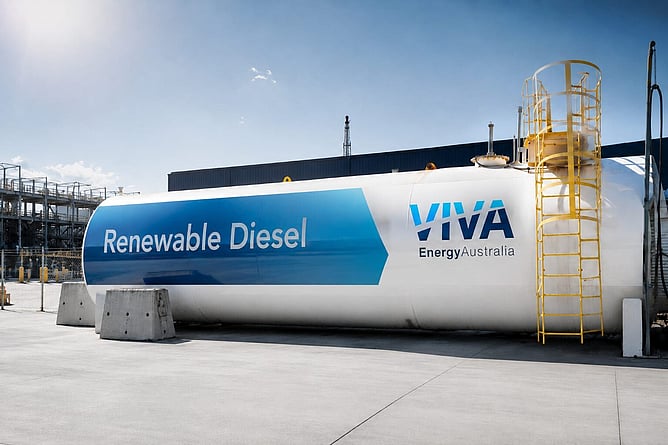 Viva Energy Australia renewable diesel storage tank at the New Energies site