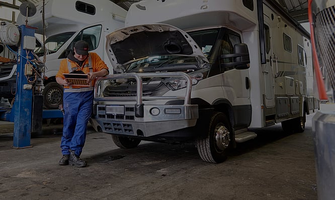Diesel mechanical diagnosing a fault on white motorvan. Dudleys Mechnanical & Part. Taupo.