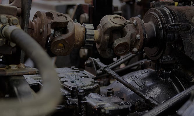 Close up of a diesel engine at Dudley Mechanical & Parts workshop in Taupo.
