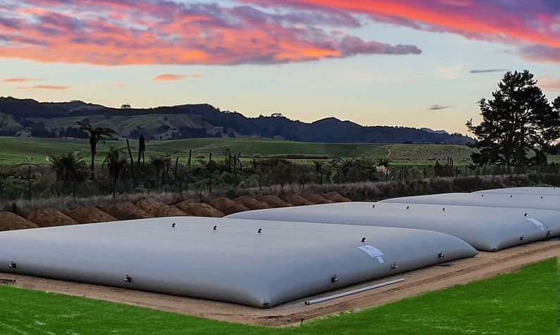 5x 500m3 watertanks at the waihi beach waste water treatment plant