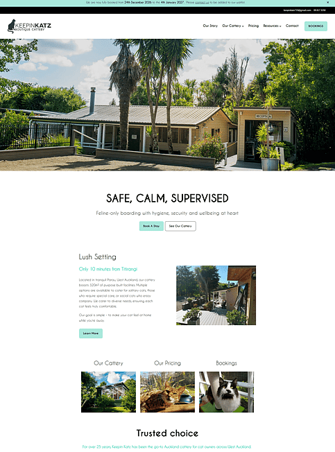 Keepin Katz website design by Honeydew Creative