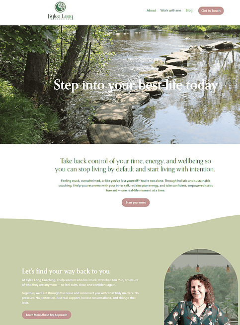 Kylee Long Coaching website designed by Honeydew Creative