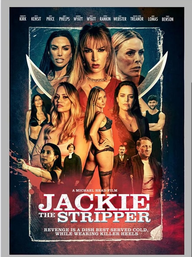 'JACKIE THE STRIPPER' 2026 UK action horror comedy film poster