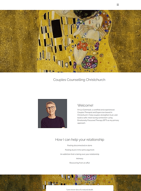 Couples Counselling Christchurch website designed by Honeydew Creative