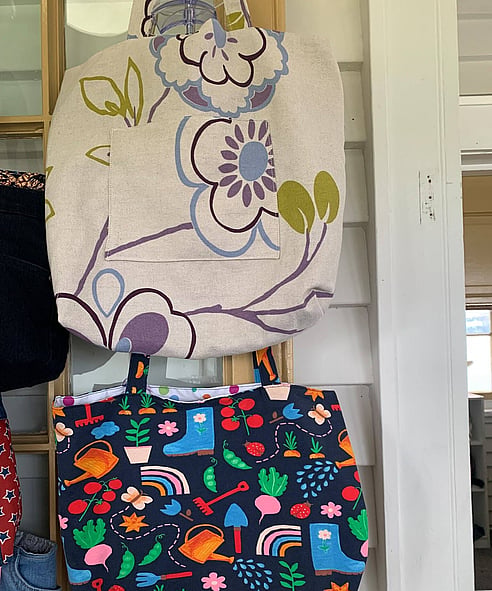 Handmade sewn fabric bags by Mokoia Crafts