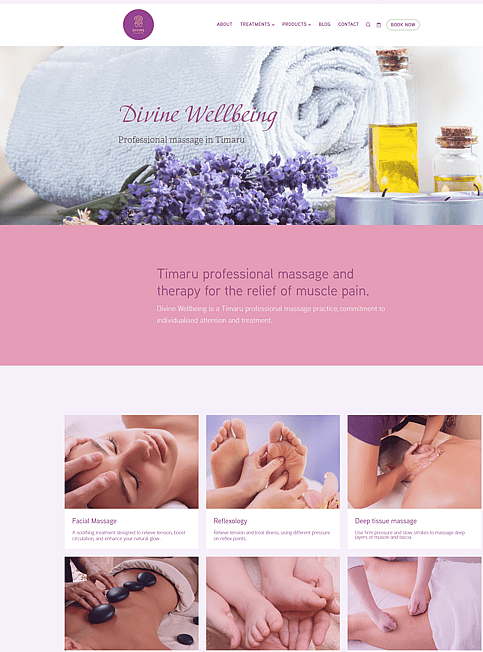 Divine Wellbeing website designed by Honeydew Creative