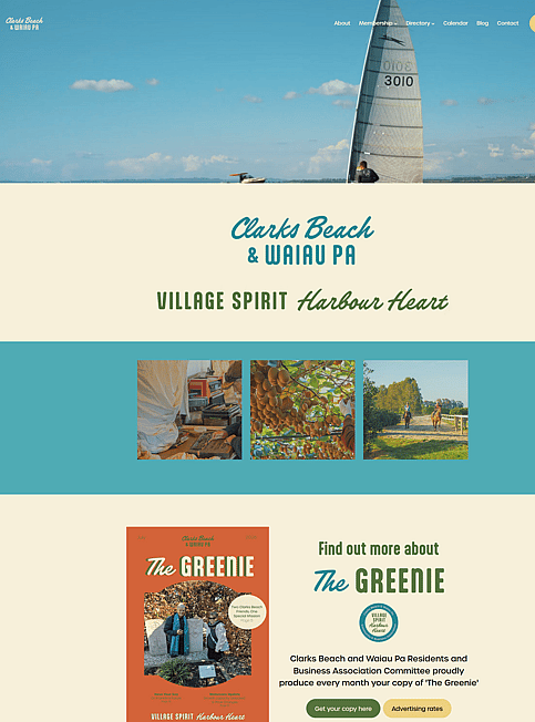Clarks Beach & Waiau Pa website design by Honeydew Creative