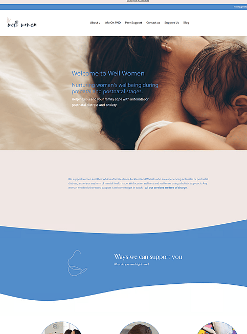 Well Women website designed by Honeydew Creative