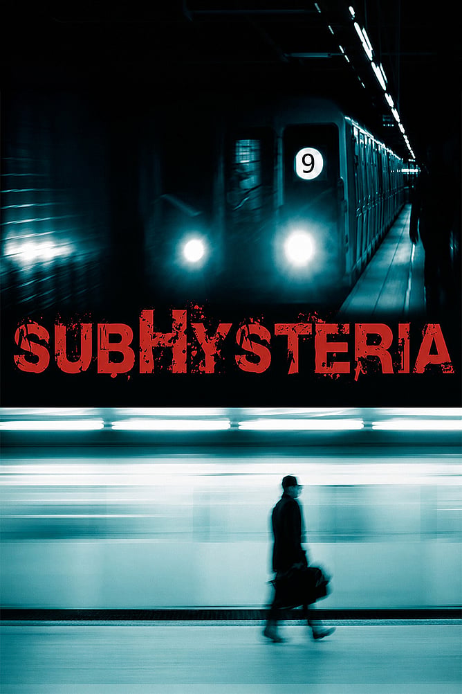 'SUBHYSTERIA 2026' thriller film poster for Leonard Zelig's New York subway-set film