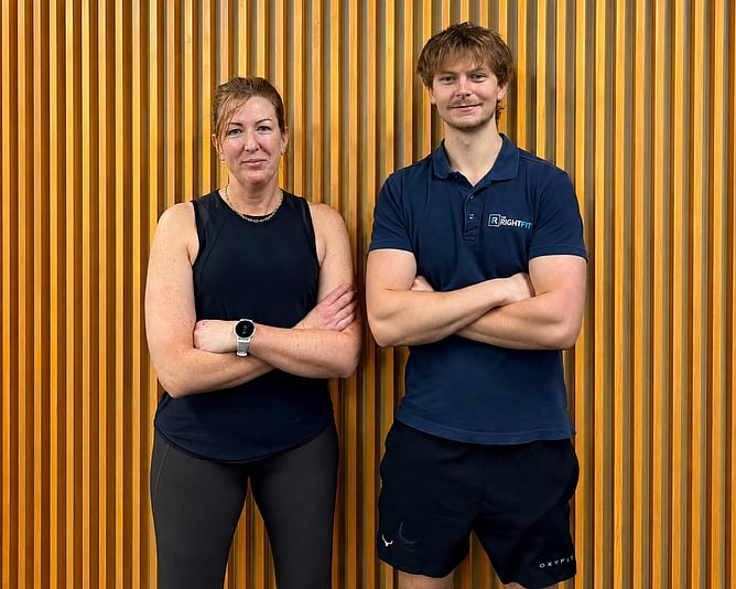 Liz with her personal trainer Taine at The Right Fit