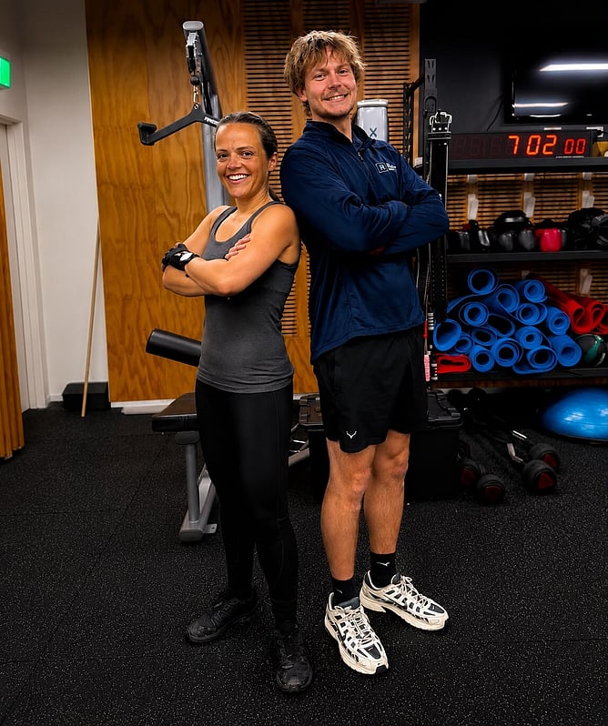 Adriana with her personal trainer Taine at The Right Fit