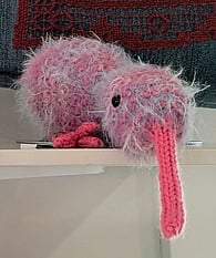 Handmade knitted kiwi by Ann Brimmer