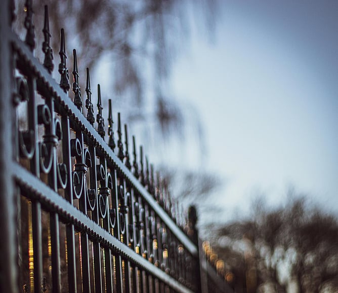stylish black metal fencing