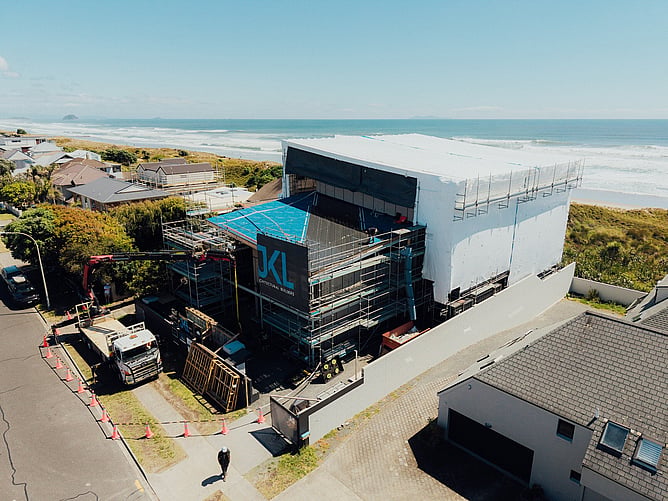 Architectural new home under construction in the Bay of Plenty