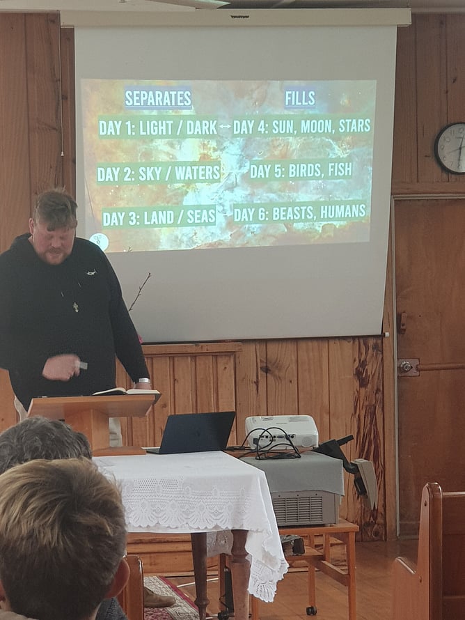 Matt Shepherd preaching on Genesis 1.