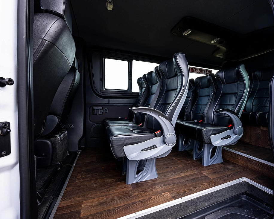 Mercedes Sprinter interior rear passenger seating