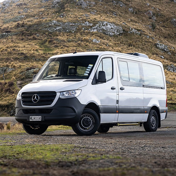 Mercedes Sprinter van parked on residential driveway