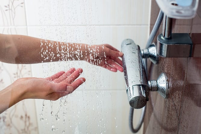hot water running from shower
